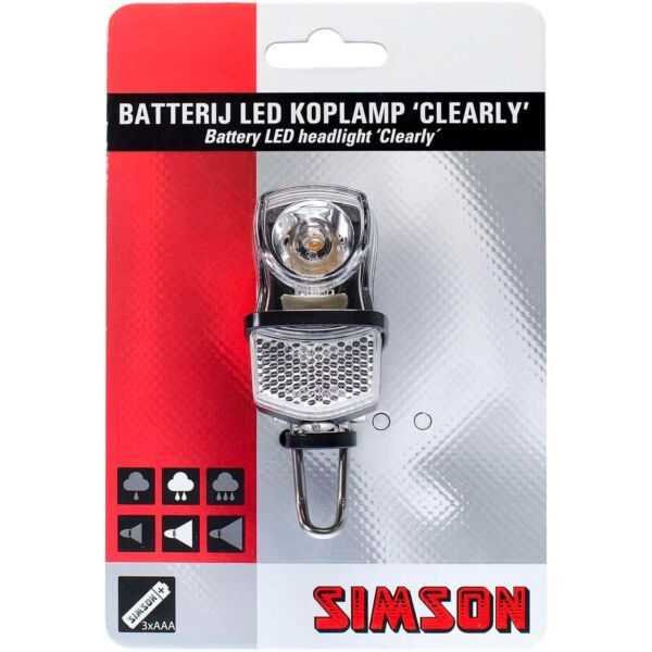 Simson koplamp Clearly batterij 7 lux