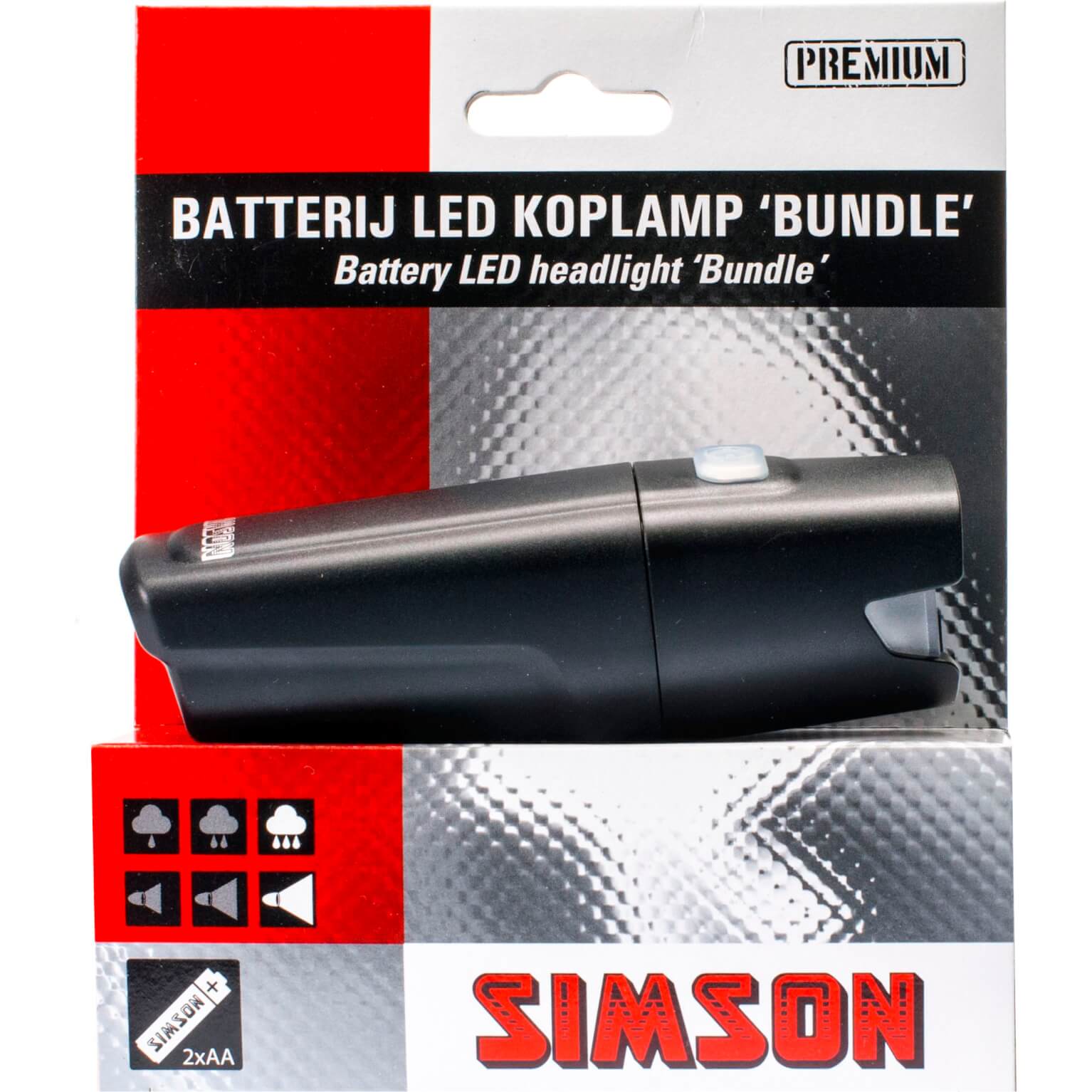 Simson Koplamp Bundle Led 25 Lux Batt simson kopen in de aanbieding