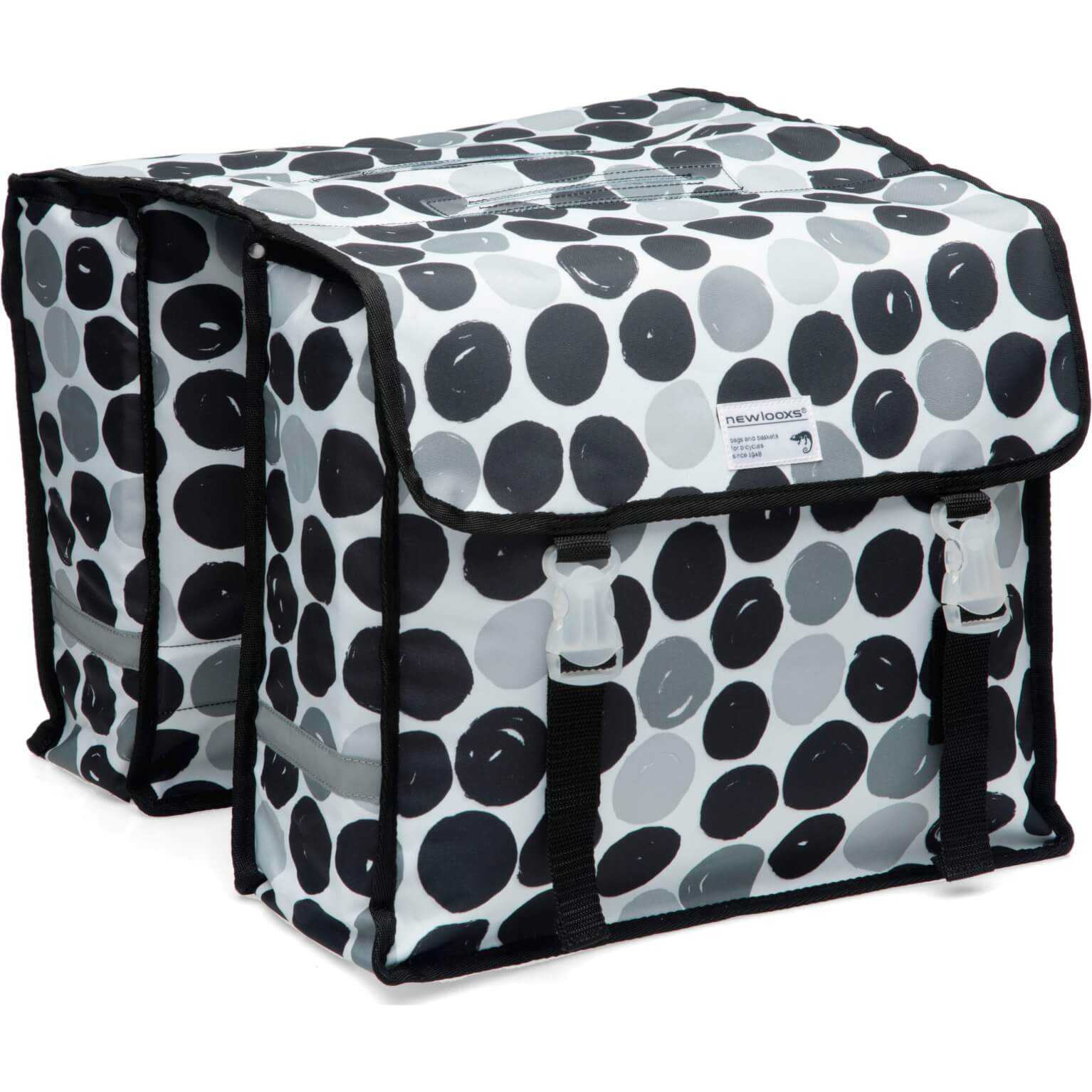 Fietsuniek New Looxs Tas Fiori Dubbel Dots Zwart fietsuniek kopen in de aanbieding
