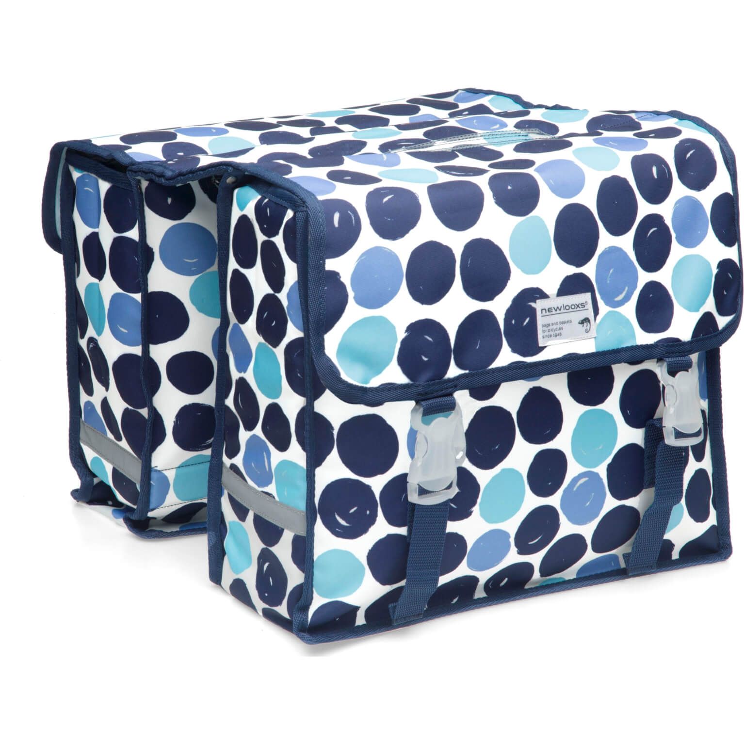 Fietsuniek New Looxs Tas Fiori Dubbel Dots Blauw fietsuniek kopen in de aanbieding