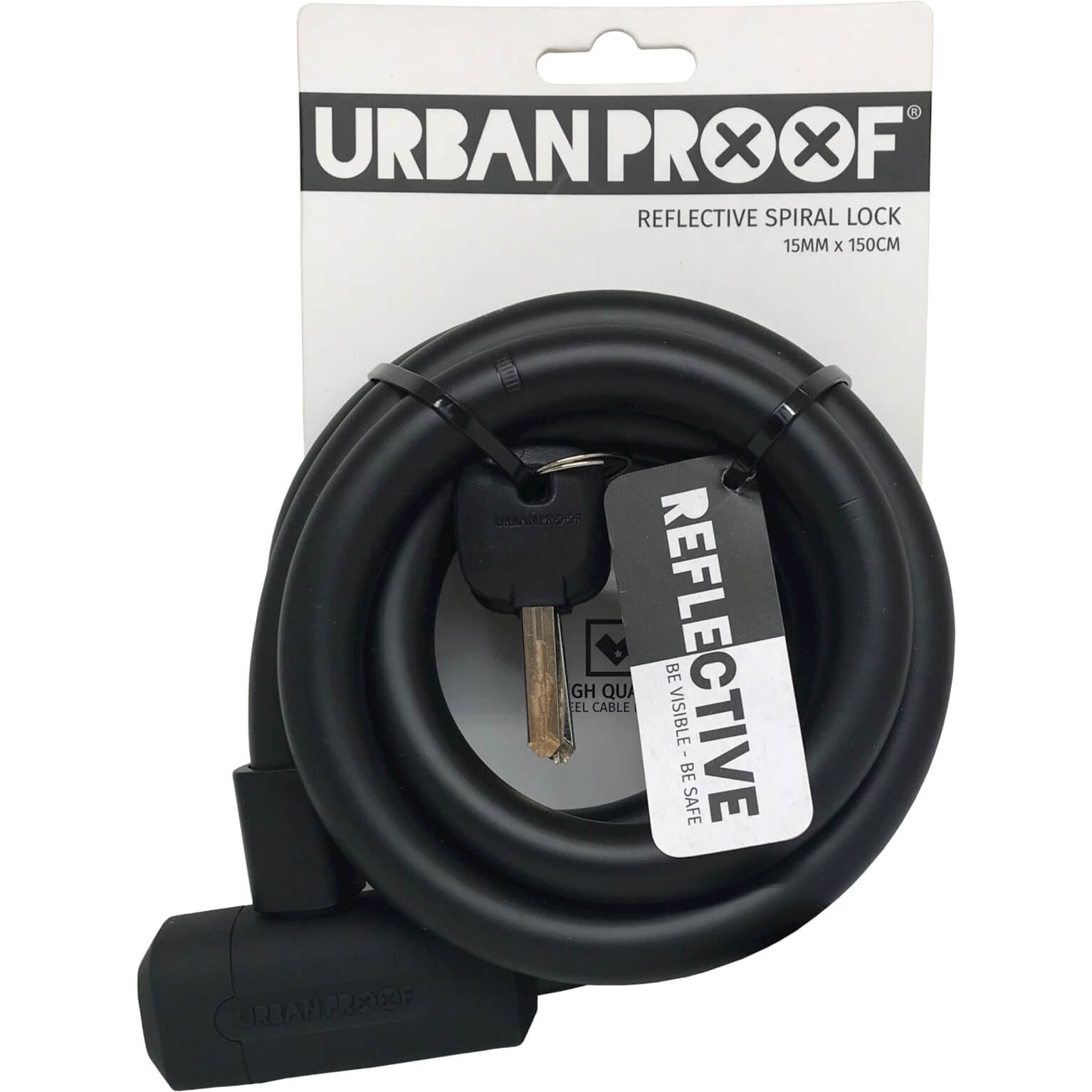 Fietsuniek Urban Proof Kabelslot Reflective 15Mm 150Cm Zwart fietsuniek kopen in de aanbieding